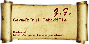 Germányi Fabióla névjegykártya